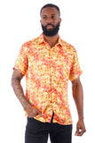 BARABAS Men's Wholesale Floral Button Down Short Sleeve Shirts 4SST16 Orange