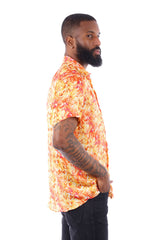 BARABAS Men's Wholesale Floral Button Down Short Sleeve Shirts 4SST16 Orange