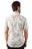 BARABAS Men's Wholesale Floral Abstract Button Down Short Sleeve Shirts 4SST18 Grey