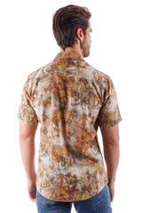 Barabas Wholesale Men's Linen Breathable Button Down Short Sleeve Shirts 4SST19 Olive