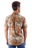 Barabas Wholesale Men's Linen Breathable Button Down Short Sleeve Shirts 4SST19 Olive