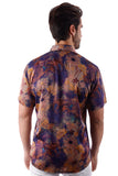 Barabas Wholesale Men's Colorful Floral Button Down Short Sleeve Shirts 4sst21 Purple