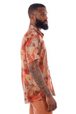 Barabas Wholesale Men's Colorful Floral Button Down Short Sleeve Shirts 4sst21 Rust