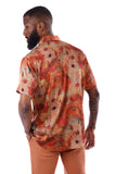 Barabas Wholesale Men's Colorful Floral Button Down Short Sleeve Shirts 4sst21 Rust