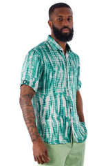 Barabas Wholesale Men's Stretch Button Down Short Sleeve Shirts 4SST22 Green