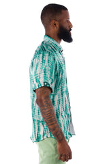Barabas Wholesale Men's Stretch Button Down Short Sleeve Shirts 4SST22 Green