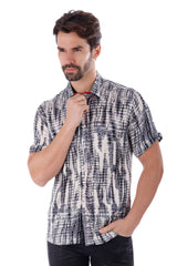 Barabas Wholesale Men's Stretch Button Down Short Sleeve Shirts 4SST22 Grey