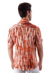 Barabas Wholesale Men's Stretch Button Down Short Sleeve Shirts 4SST22 Orange