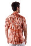 Barabas Wholesale Men's Stretch Button Down Short Sleeve Shirts 4SST22 Orange