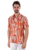 Barabas Wholesale Men's Stretch Button Down Short Sleeve Shirts 4SST22 Orange