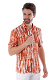 Barabas Wholesale Men's Stretch Button Down Short Sleeve Shirts 4SST22 Orange 