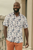 Barabas Wholesale Men's Geometric Stretch Button Down Short Sleeve Shirts 4SST23 Multi Black