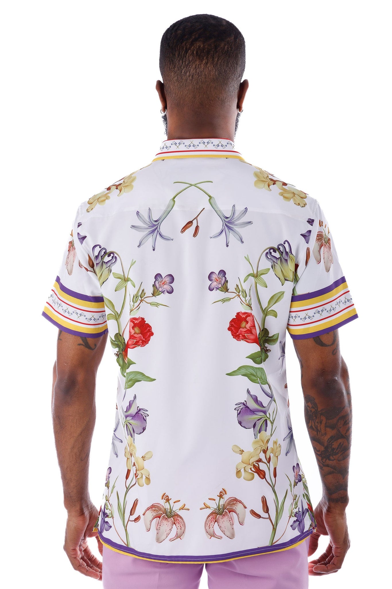 Barabas Men's Wholesale Floral and Roses Button Down Short Sleeve Shirts 4SST27 Multicolor