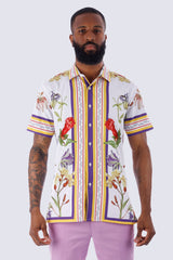 Barabas Men's Wholesale Floral and Roses Button Down Short Sleeve Shirts 4SST27 Multicolor