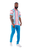 Barabas Wholesale Men's Geometric Tiger Button Down Short Sleeve Shirts 4sst30 Multi