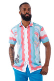 Barabas Wholesale Men's Geometric Tiger Button Down Short Sleeve Shirts 4sst30 Multi