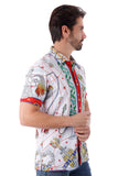 Barabas Wholesale Men's Animal Geometric Button Down Short Sleeve Shirts 4sst32 Multi