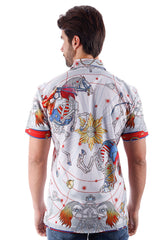 Barabas Wholesale Men's Animal Geometric Button Down Short Sleeve Shirts 4sst32 Multi