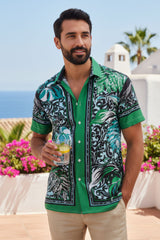 Barabas Wholesale Men's Floral Geometric Button Down Short Sleeve Shirts 4sst34
