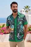 Barabas Wholesale Men's Floral Geometric Button Down Short Sleeve Shirts 4sst34