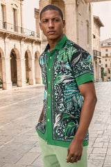 Barabas Wholesale Men's Floral Geometric Button Down Short Sleeve Shirts 4sst34