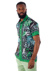 Barabas Wholesale Men's Floral Geometric Button Down Short Sleeve Shirts 4sst34