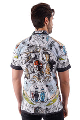 BARABAS Men's Wholesale Science Astronomy Printed Short Sleeve Shirts 4sst35