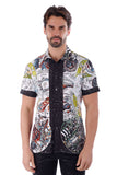Barabas Wholesale Men's Science Astronomy Printed Short Sleeve Shirts 4sst35