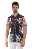 BARABAS Men's Wholesale Comic Science Fiction Printed Short Sleeve Shirts 4sst36