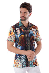 Barabas Wholesale Men's Comic Science Fiction Printed Short Sleeve Shirts 4sst36