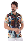 Barabas Wholesale Men's Comic Science Fiction Printed Short Sleeve Shirts 4sst36