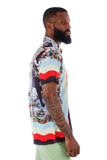 Barabas Wholesale Men's Ship ocean Galilei Printed Short Sleeve Shirts 4sst37