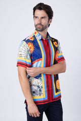 Barabas Wholesale Men's Floral Animal Button Down Short Sleeve Shirts 4SST38 Multi