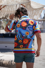 Barabas Wholesale Men's Floral Animal Button Down Short Sleeve Shirts 4SST38 Multi