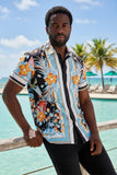 Barabas Wholesale Men's Floral Ocean Nature Striped Short Sleeve Shirts 4sst39