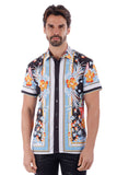 BARABAS Men's Wholesale Floral Ocean Nature Striped Short Sleeve Shirts 4sst39