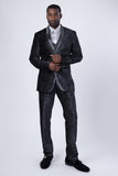Barabas Wholesale Men's Velvet Fabric Glitter Shawl Lapel Blazer 4SU21 Black