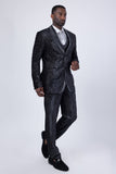 Barabas Wholesale Men's Velvet Fabric Glitter Shawl Lapel Blazer 4SU21 Black