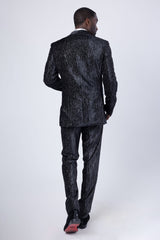 Barabas Wholesale Men's Velvet Fabric Glitter Shawl Lapel Blazer 4SU21 Grey
