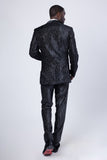 Barabas Wholesale Men's Velvet Fabric Glitter Shawl Lapel Blazer 4SU21 Grey