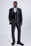 Barabas Wholesale Men's Velvet Fabric Glitter Shinny Shawl Lapel Suits 4SU21 Charcoal