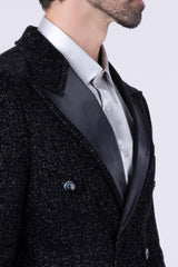 Barabas Wholesale Men's  Glitter Pattern Shiny Peak Lapel Suit Set 4SU22 Black