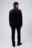 Barabas Wholesale Men's Velvet Fabric Rhinestone Solid Shawl Lapel Blazer 4SU23 Grey