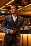 Barabas Wholesale Men's Velvet Fabric Rhinestone Solid Shawl Lapel Blazer 4SU23 Light Grey