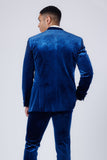 Barabas Wholesale Men's Velvet Fabric Rhinestone Solid Shawl Lapel Blazer 4SU23 Light Blue