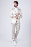 Barabas Wholesale Men's Shiny Textured Design Peak Lapel Suit 4SU30 Gold