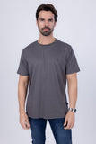 Barabas Men's Basic Color Stretch Crew Neck T-Shirt 4T01 Charcoal