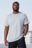 Barabas Men's Basic Color Stretch Crew Neck T-Shirt 4T01 Grey