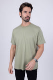 Barabas Men's Basic Color Stretch Crew Neck T-Shirt 4T01 Olive