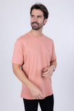 Barabas Men's Basic Color Stretch Crew Neck T-Shirt 4T01 Salmon
